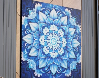 Impresión de lienzo de arte mandala, arte de pared espiritual, decoración de pared de meditación, lienzo de arte boho, arte de atención plena, regalo de yoga, arte de pared mandala, arte zen