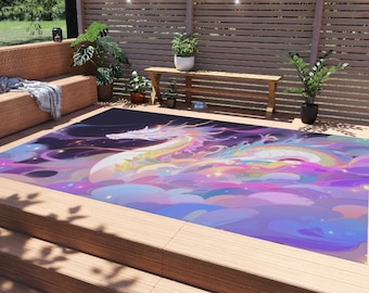 Tapis de dragon, tapis d'extérieur, tapis de patio, tapis de balcon, tapis de jardin, décoration d'intérieur, tapis fait main, tapis de porche, tapis d'extérieur Boho, tapis de pont, tapis de camping