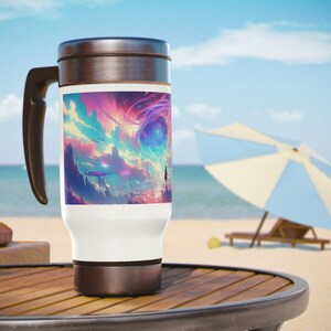 Stainless Steel Travel Mug with Handle, Insulated Mug, Coffee Travel Mug, Commuter Mug, Office Mug, Camping Gear, Gift For Her, Fitness Gear