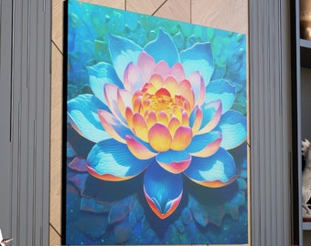 Flower Art, Lotus Art, Lotus Flower Art, Wall Art, Spiritual Wall Art, Meditation Wall Decor, Boho Art, Home Decor, Zen Art, Canvas Print