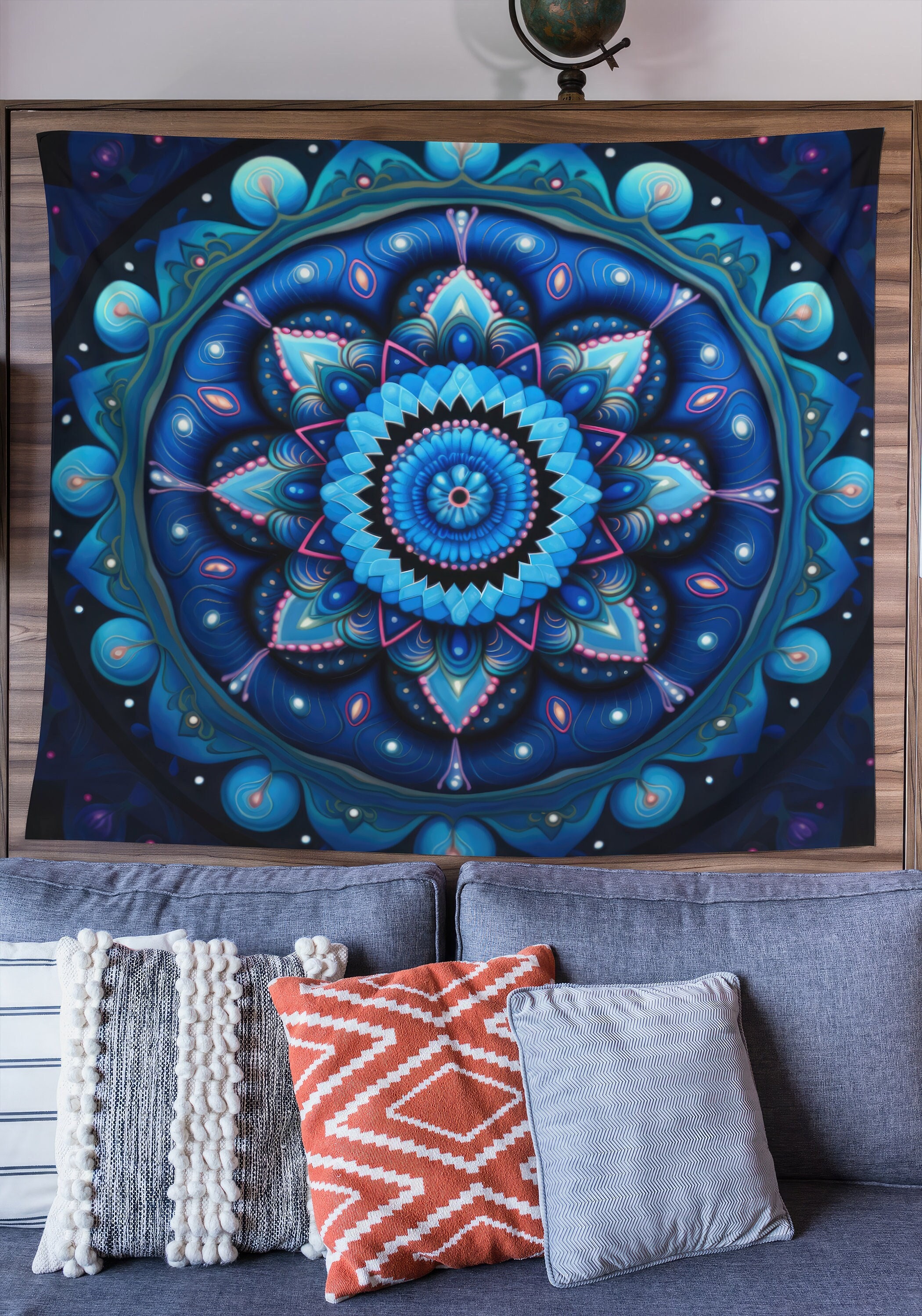 Mandala Tapestry, Spiritual Wall Art, Meditation Wall Decor, Boho