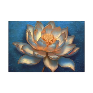 Flower Art, Lotus Art, Lotus Flower Art, Wall Art, Spiritual Wall Art, Meditation Wall Decor, Boho Art, Home Decor, Zen Art, Canvas Print 36" x 24"