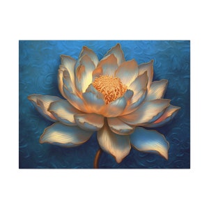 Flower Art, Lotus Art, Lotus Flower Art, Wall Art, Spiritual Wall Art, Meditation Wall Decor, Boho Art, Home Decor, Zen Art, Canvas Print 40″ x 30″