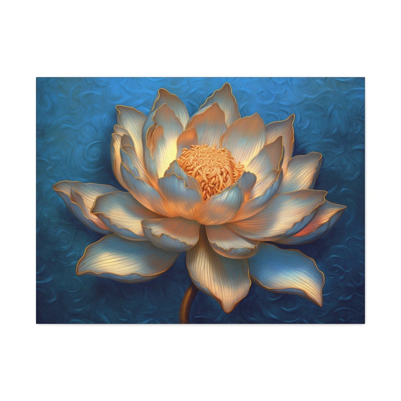 Flower Art, Lotus Art, Lotus Flower Art, Wall Art, Spiritual Wall Art, Meditation Wall Decor, Boho Art, Home Decor, Zen Art, Canvas Print 40″ x 30″