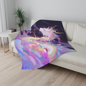 Manta de sherpa de dragón, manta de fantasía, manta de dragón, manta de felpa, manta de sofá, manta de invierno, regalo para niños, manta de felpa, ropa de cama de dragón imagen 8