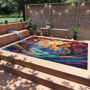 Outdoor Rug, Patio Rug, Balcony Rug, Garden Rug, Home Decor, Handmade Rug, Porch Rug, Bohemian Outdoor Rug, Deck Rug, Camping Rug, Boho Rug