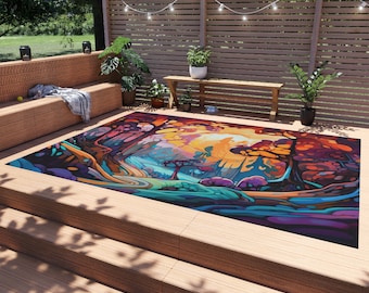 Outdoor Rug, Patio Rug, Balcony Rug, Garden Rug, Home Decor, Handmade Rug, Porch Rug, Bohemian Outdoor Rug, Deck Rug, Camping Rug, Boho Rug