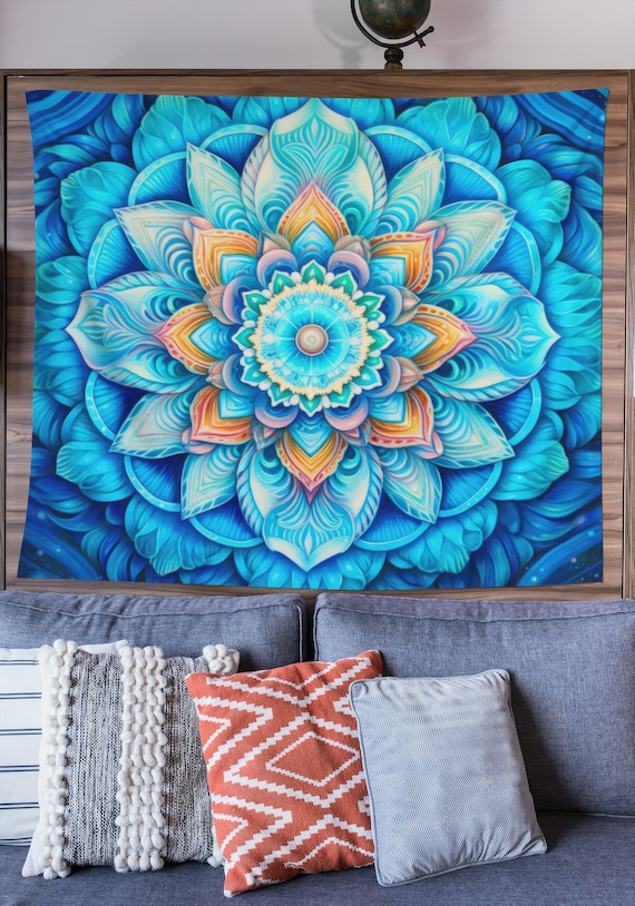 Mandala Tapestry, Spiritual Wall Art, Meditation Wall Decor, Boho