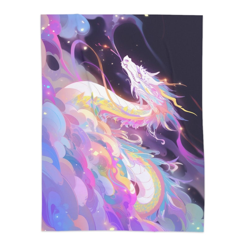 Manta de sherpa de dragón, manta de fantasía, manta de dragón, manta de felpa, manta de sofá, manta de invierno, regalo para niños, manta de felpa, ropa de cama de dragón 60" × 80"