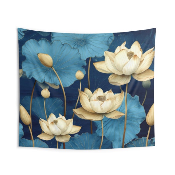 Lotus Tapestry, Spiritual Wall Art, Meditation Wall Decor, Boho Tapestry,  Mindfulness Art, Yoga Gift, Lotus Flower Wall Art, Zen Tapestry