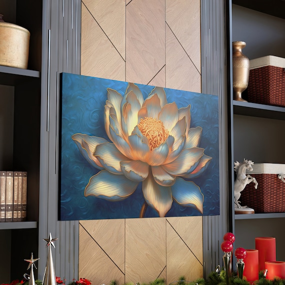 Flower Art, Lotus Art, Lotus Flower Art, Wall Art, Spiritual Wall Art, Meditation Wall Decor, Boho Art, Home Decor, Zen Art, Canvas Print