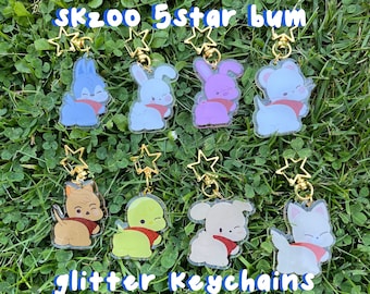 Stray Kids Bum Hunter Acrylic Epoxy Glitter Keychains <skzoo skz kpop 5star>