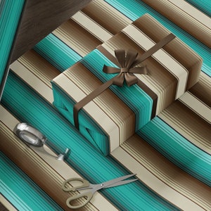 Western Serape Wrapping Paper Roll, Cowboy Gift Wrap, Turquoise Tan Beige, Birthday Present, Mexican Blanket Pattern, Cowgirl Rodeo Gift
