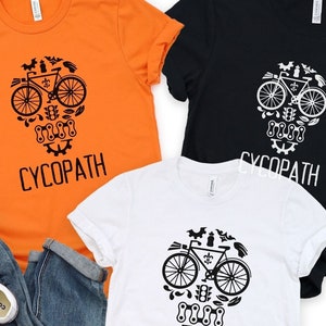 Cycopath Skull Biking Tshirt, Calavera Tee made of Bike Parts, Funny Clever Halloween Shirt, Spooky Biker Souls, Bikers Skeleton Mens Unisex