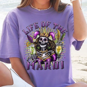 Mardi Gras Shirt, Fat Tuesday Tshirt, New Orleans NOLA Gift, Crown Parade Party T-Shirt, Fleur de lis Tee, Life of the Party, Comfort Colors