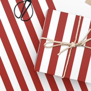 Rot Weiß gestreiftes Geschenkpapier, 4. Juli Geschenkpapier, Weihnachtsgeschenkpapier, Streifenpapierrolle, Rettungsschwimmer Geschenkpapier, Unabhängigkeit Bild 1