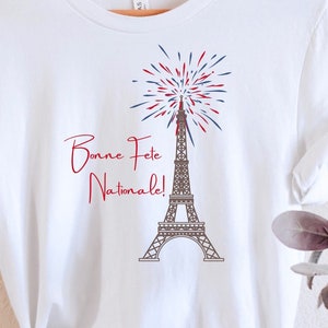 フランス革命記念日のTシャツ スウェットシャツ、フランス建国記念日のTシャツ、フランスのパリ、フランス好きのフランス語の言葉、Bonne Fete Nationale