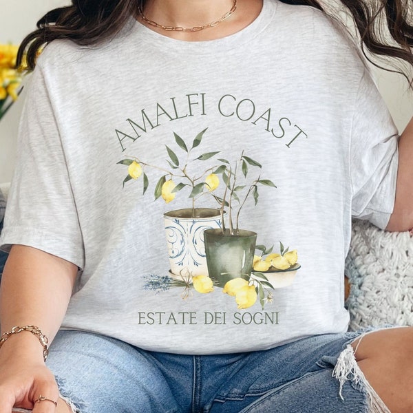 Amalfi Coast Shirt, Lemon T-Shirt, Italia Tee, Italy Gifts, Sorrento, Positano, Watercolor Lemon Tree, Capri Italy T Shirt, Limoncello, Ciao