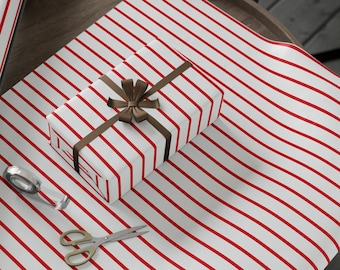 Red Striped Wrapping Paper - Single Roll – Trim & Twine
