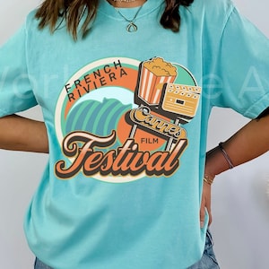 Cannes Film Festival Shirt, Cote D'Azur French Riviera Comfort Colors TShirt, Provence Paris France Tee, Mediterranean Sea Retro Groovy