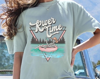 Flodtröja, flodråtta-t-shirt, forsränning, flytande, slang, innerslang, roliga skelett-t-shirts, sommarsemester, bekväma färger