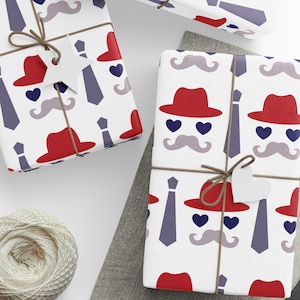 Mannen inpakpapierrol, Vaderdag cadeauverpakking, papa verjaardag cadeauverpakking, papa leven, rocker dada geschenken, coole vader, stropdas, hoge hoed, vader, mannen