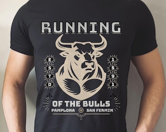 Running of the Bulls Shirt, Pamplona San Fermin Festival Tee, Bull Graphic, Spain Travel Souvenir, Shirts for Men and Women, European Trip