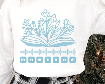 Hörbuch-Sweatshirt, Hörbuch-Pullover, Lesezeichen, Hörbuch-Liebhaber-Shirt, Hörbuch-Geschenk, Leser, Leserin, Alphabetisierung, Bücherwurm