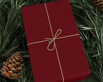 Diep bordeauxrode inpakpapierrol, mat of glanzend, kerstcadeauverpakking, vakantie, verjaardagscadeau, veelzijdige feestdagen Elegant verfijnd
