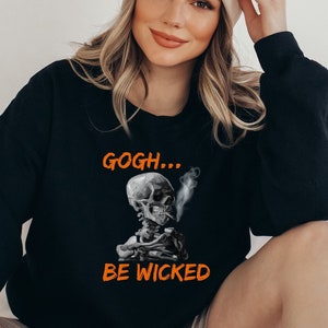 Vincent Van Gogh SweatShirt, Halloween Sweater, Vincent&#39;s Skull of a Skeleton, Gothic, Post Impressionism, Art Lover Gift, Artistic, Art Tee