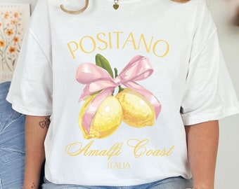 Shirt Positano Italië, T-shirt Italia, cadeau Amalfikust, T-shirt citroen, Sorrento, Italiaanse citroenboom, vintage Capri-cadeaus, comfortkleuren