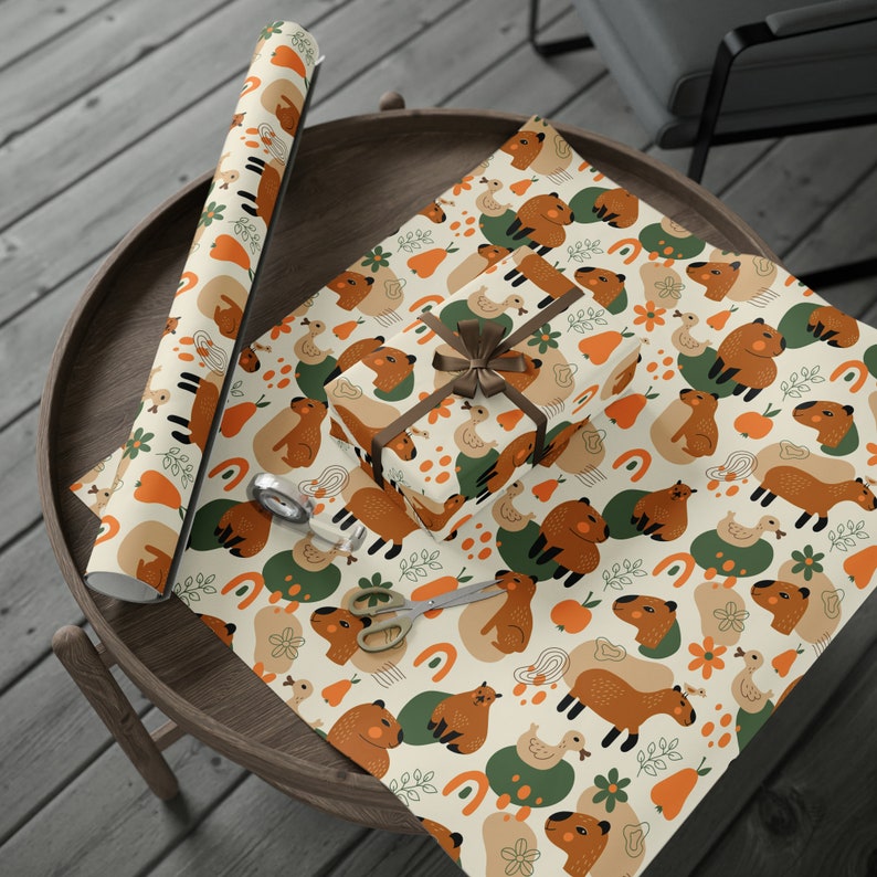 Capybara Wrapping Paper Roll, Cute Capybara Gift Wrap, Capybara Lover ...