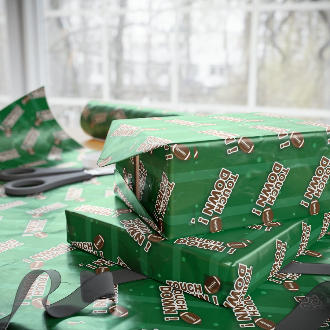 Touchdown Football Wrapping Paper Roll Pigskin Gift Wrap Etsy
