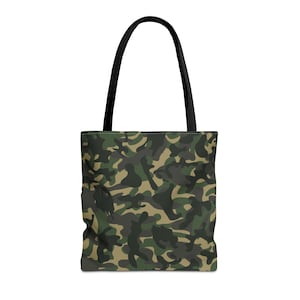 Camouflage Tote Bag, Camo Canvas Bag, Reusable Holiday Gift Bag, Birthday Gifts, Father&#39;s Day, Military, Hunter Hunting Present, Olive Green