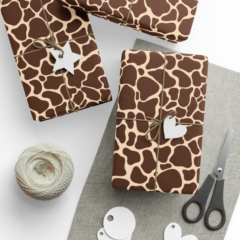 Giraffe Wrapping Paper Roll, Safari Gift Wrap, Birthday Party, Animal themed Wrap, Baby Shower Celebration, Wild & Exotic Adventure, Nature image 10