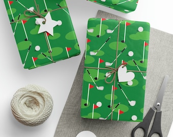 Golf Wrapping Paper Roll, Golf Party, Golf Birthday, Retirment Party for Golfer, Golfer Gift, Sports Gift, Golf Lover Father's Day Gift Wrap