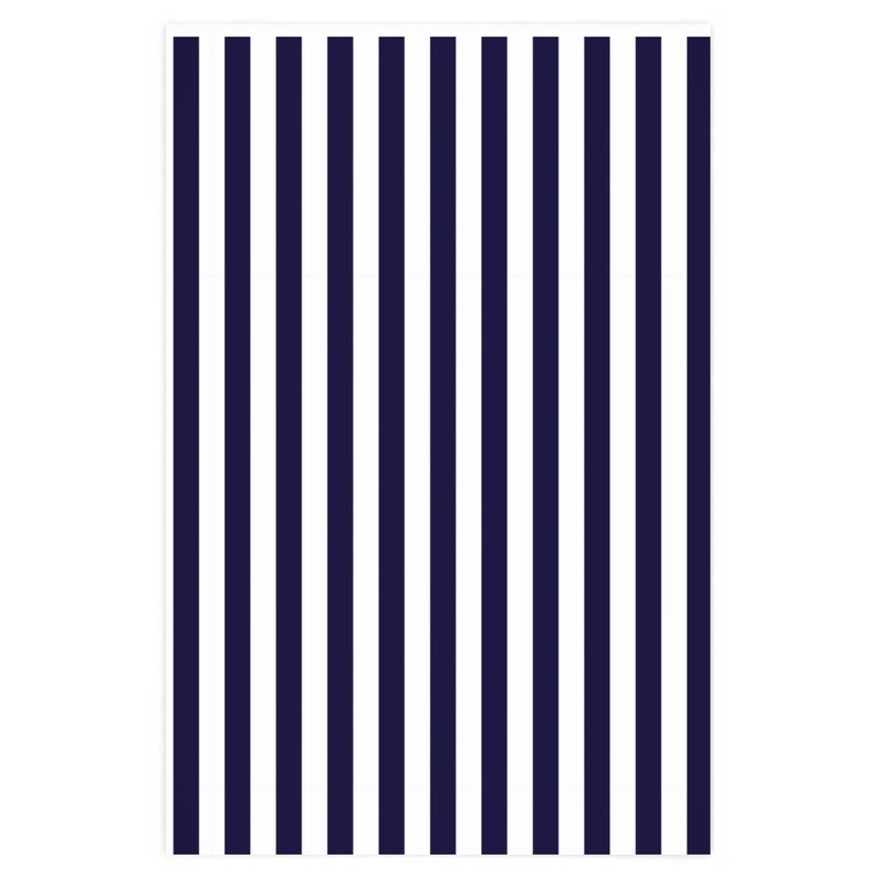 Navy Blue White Striped Wrapping Paper 4th of July Gift Wrap Etsy
