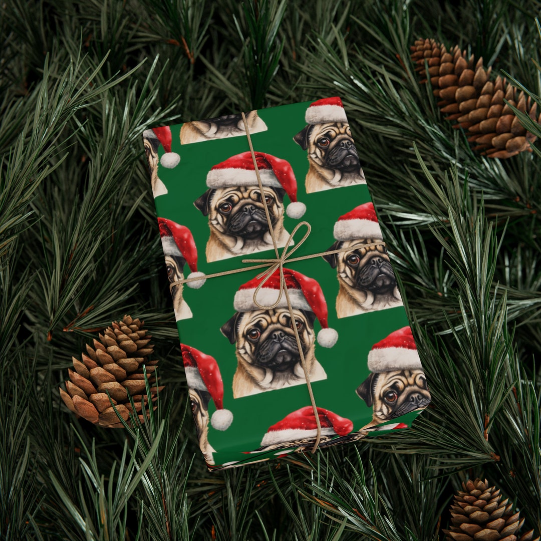 Pug Christmas Wrapping Paper 