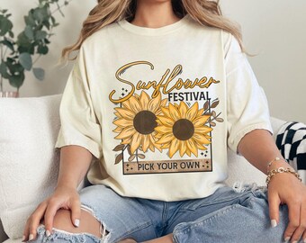Sunflower Shirt, Flower Market T-shirt, Floral Festival T Shirts