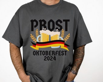 Camisa Oktoberfest, camiseta de cerveja, camisas Munique Alemanha, presente Prost, camiseta de festa, presentes para bebedores, amantes da Baviera, bandeira alemã, cores confortáveis