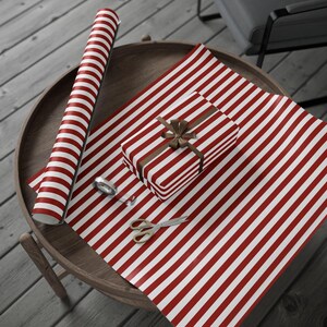 Rot Weiß gestreiftes Geschenkpapier, 4. Juli Geschenkpapier, Weihnachtsgeschenkpapier, Streifenpapierrolle, Rettungsschwimmer Geschenkpapier, Unabhängigkeit Bild 3