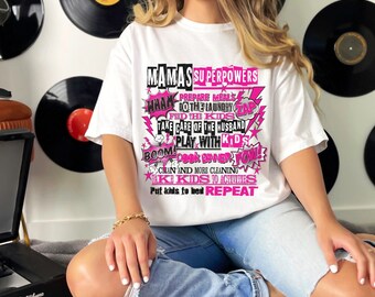 Camisa de superpoderes de mamá, camiseta del día de la madre, regalos de cumpleaños de mamá, camiseta de madre superhéroe camiseta cómica de superhéroe, regalo de mamá genial colores cómodos