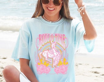 Cowgirl Shirt, Rodeo Mom Tshirt, Western Mama T-Shirt, Country Tee, Cowgirls Summer, Pastel, Western Graphic Tee Wild West Comfort Colors
