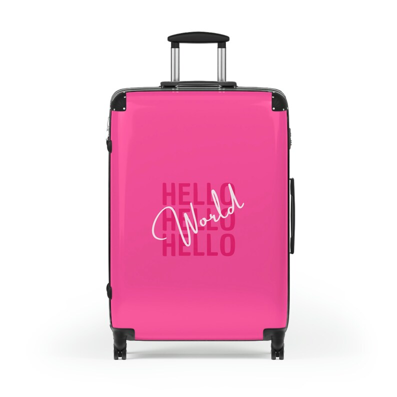 Pink Luggage Spinner Wheels Hot Pink Hard Shell Suitcase1 2 Etsy