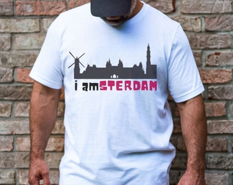 Amsterdam Shirt, Amsterdam Skyline T-shirt, Netherlands Tshirt, Holland Tee, Dutch Souvenir, Vacation Travel Gift, Trip to Europe, Unisex