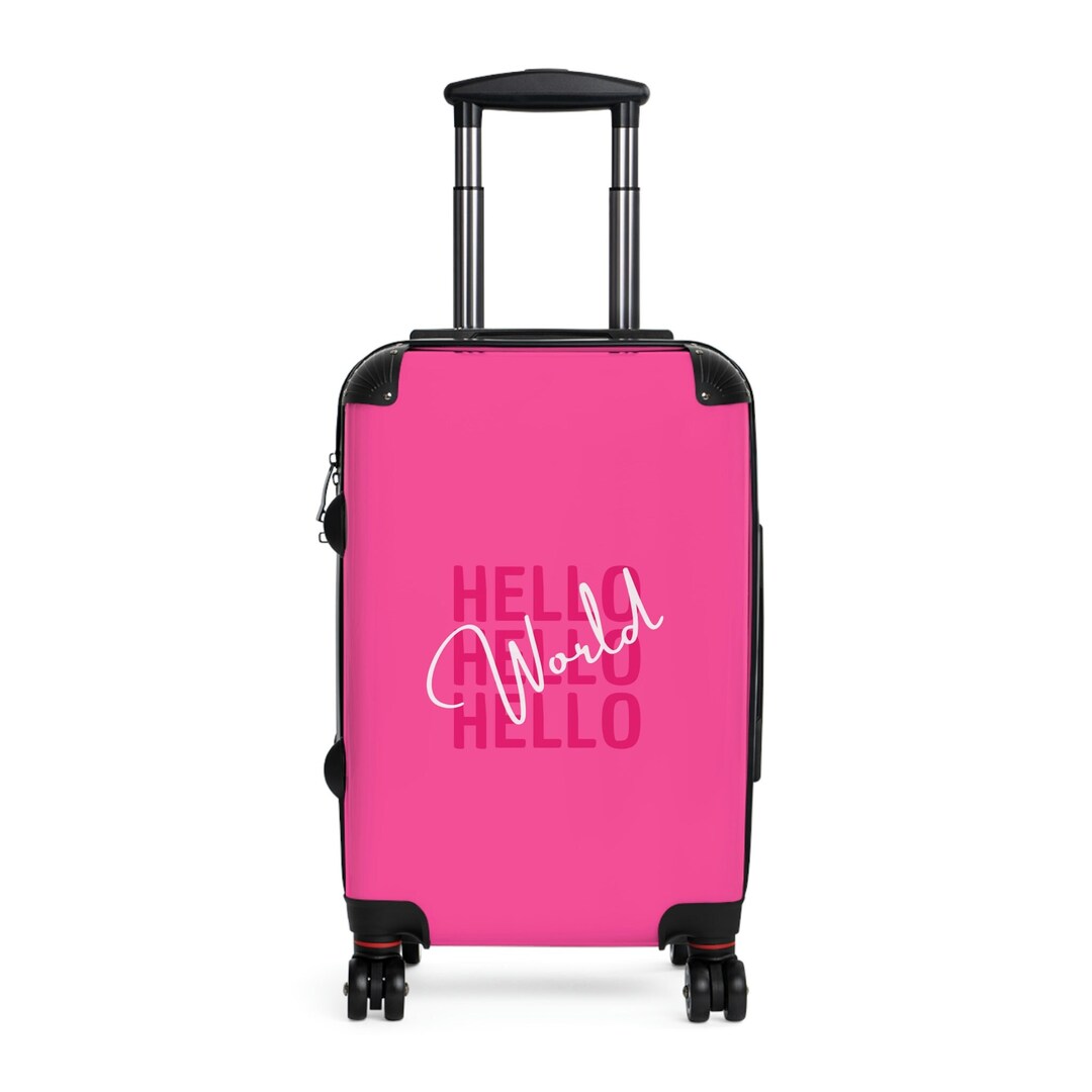 Pink Luggage Spinner Wheels Hot Pink Hard Shell Suitcase1 2 Etsy