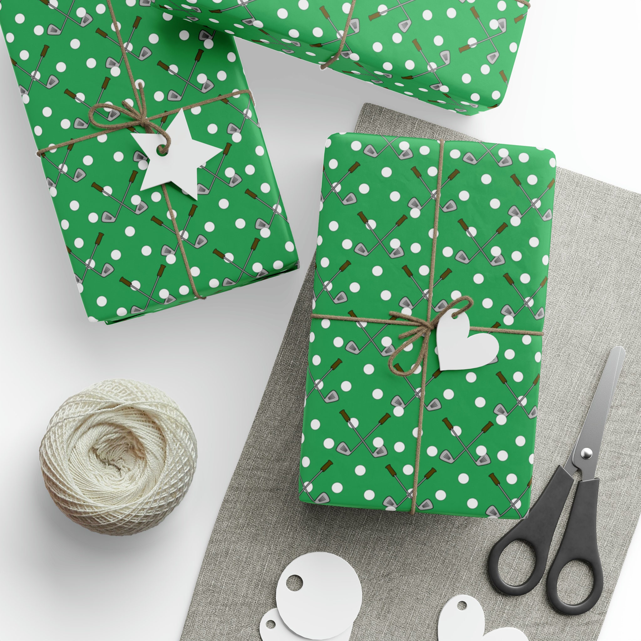 Rotolo e fogli di carta da regalo per il golf / Forniture e decorazioni per feste di compleanno a tema golf / Carta da regalo per campi da golf / Regali per