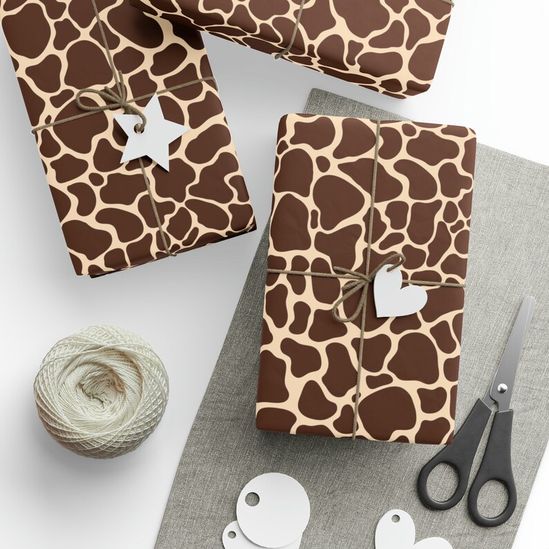 Giraffe Wrapping Paper Roll, Safari Gift Wrap, Birthday Party, Animal themed Wrap, Baby Shower Celebration, Wild & Exotic Adventure, Nature image 7