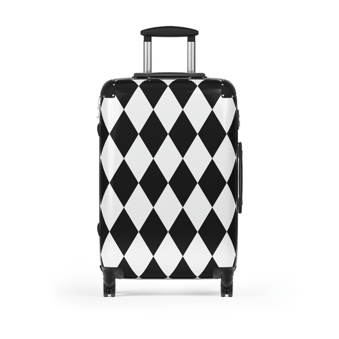 Harlequin Luggage Spinner Wheels Black & White Diamond Etsy