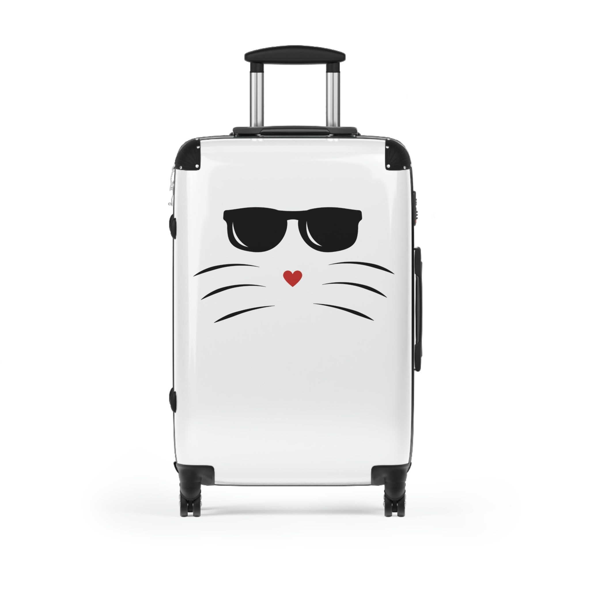 Cat Luggage Spinner Wheels, Kitty Meow, Hard Shell Suitcase 1, 2 or 3 pieces, Girl Woman Weekend Cabin Bag, Carry-On, Kids Luggage